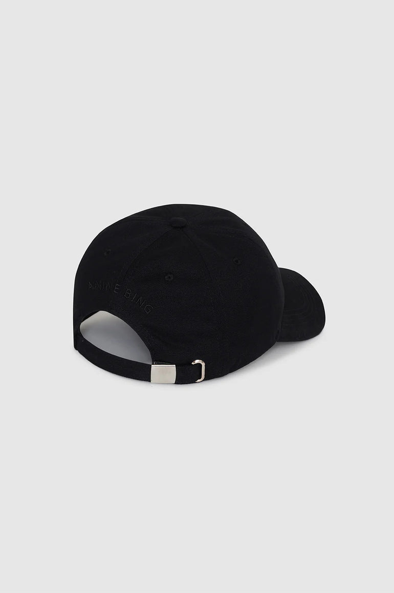 Anine Bing Jeremy Baseball Cap Framed Monogram Black