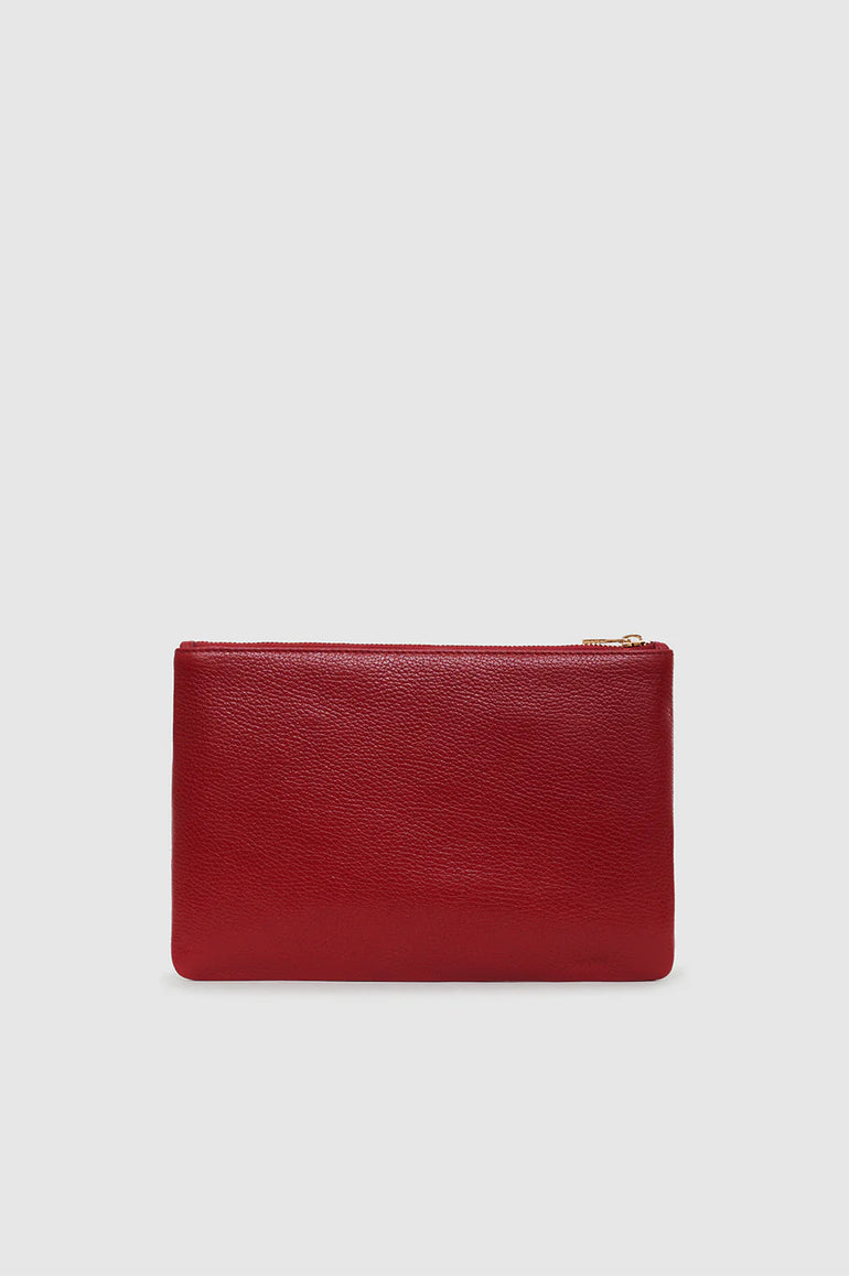 Anine Bing Lili Pouch Red Pebbled