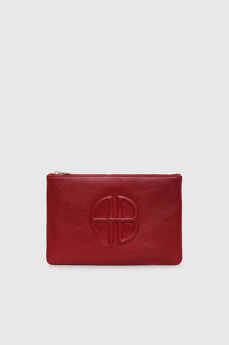 Anine Bing Lili Pouch Red Pebbled