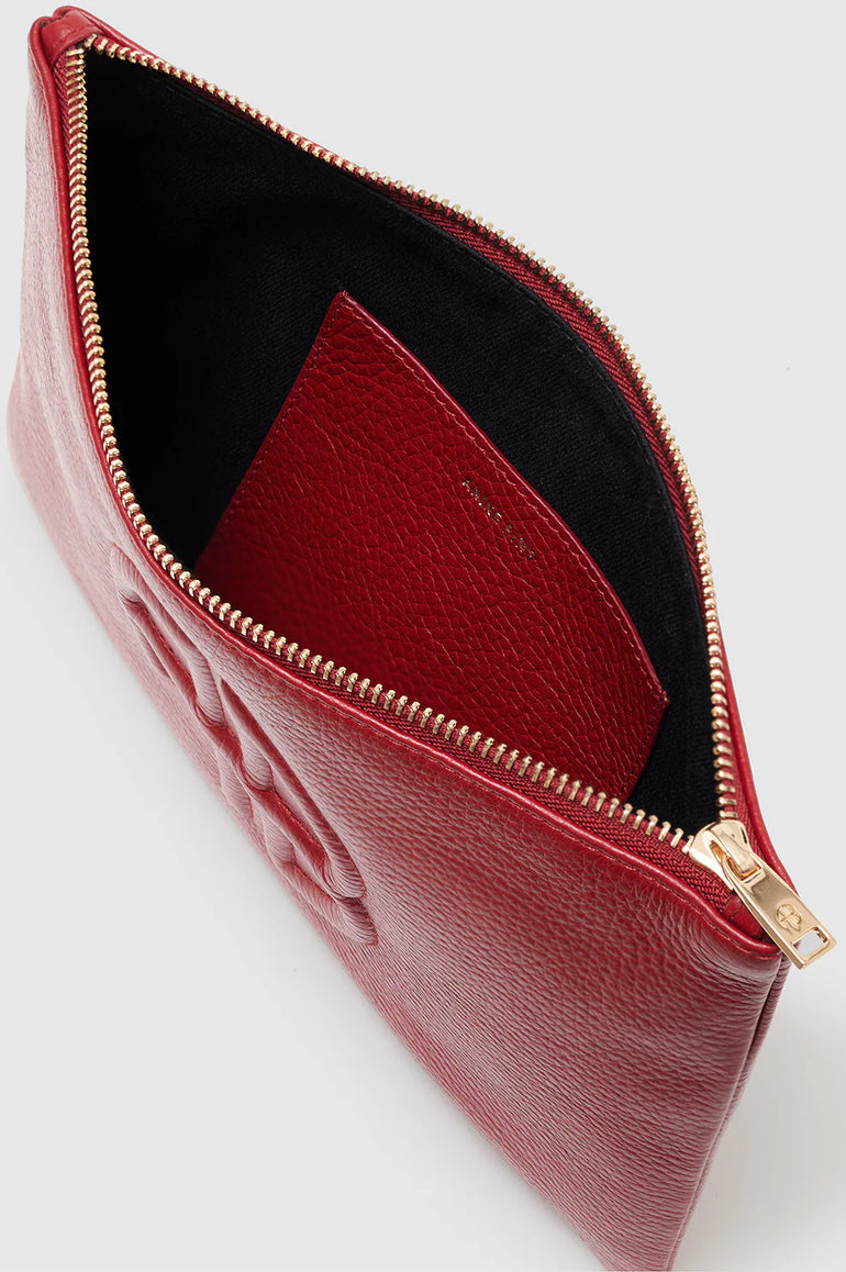 Anine Bing Lili Pouch Red Pebbled