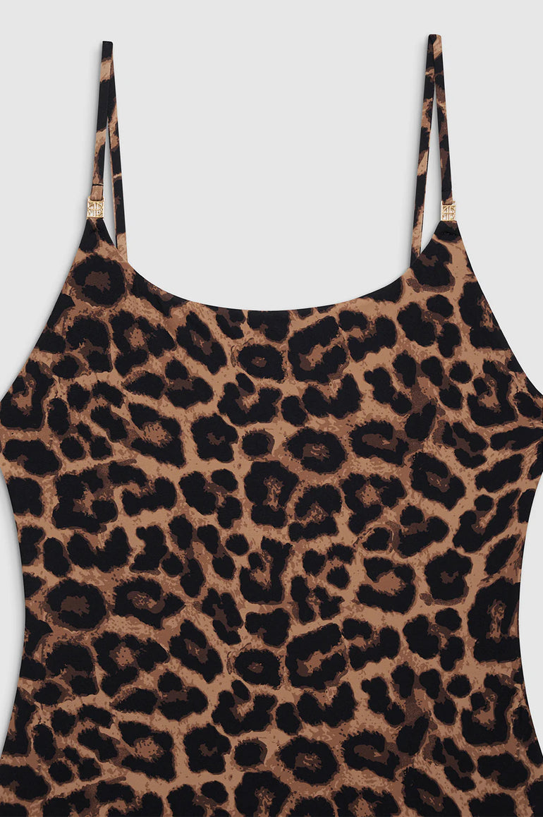 Anine Bing Vesta One Piece Black And Brown Leopard