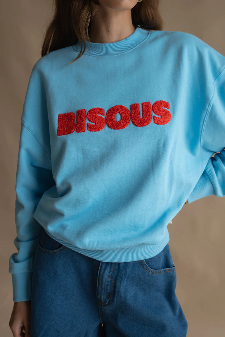 Araminta James Bisous Sweatshirt Ice Blue