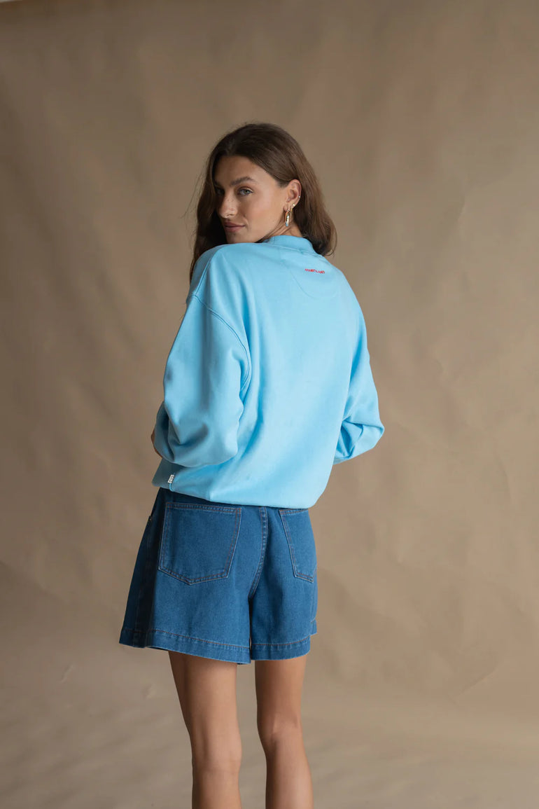 Araminta James Bisous Sweatshirt Ice Blue