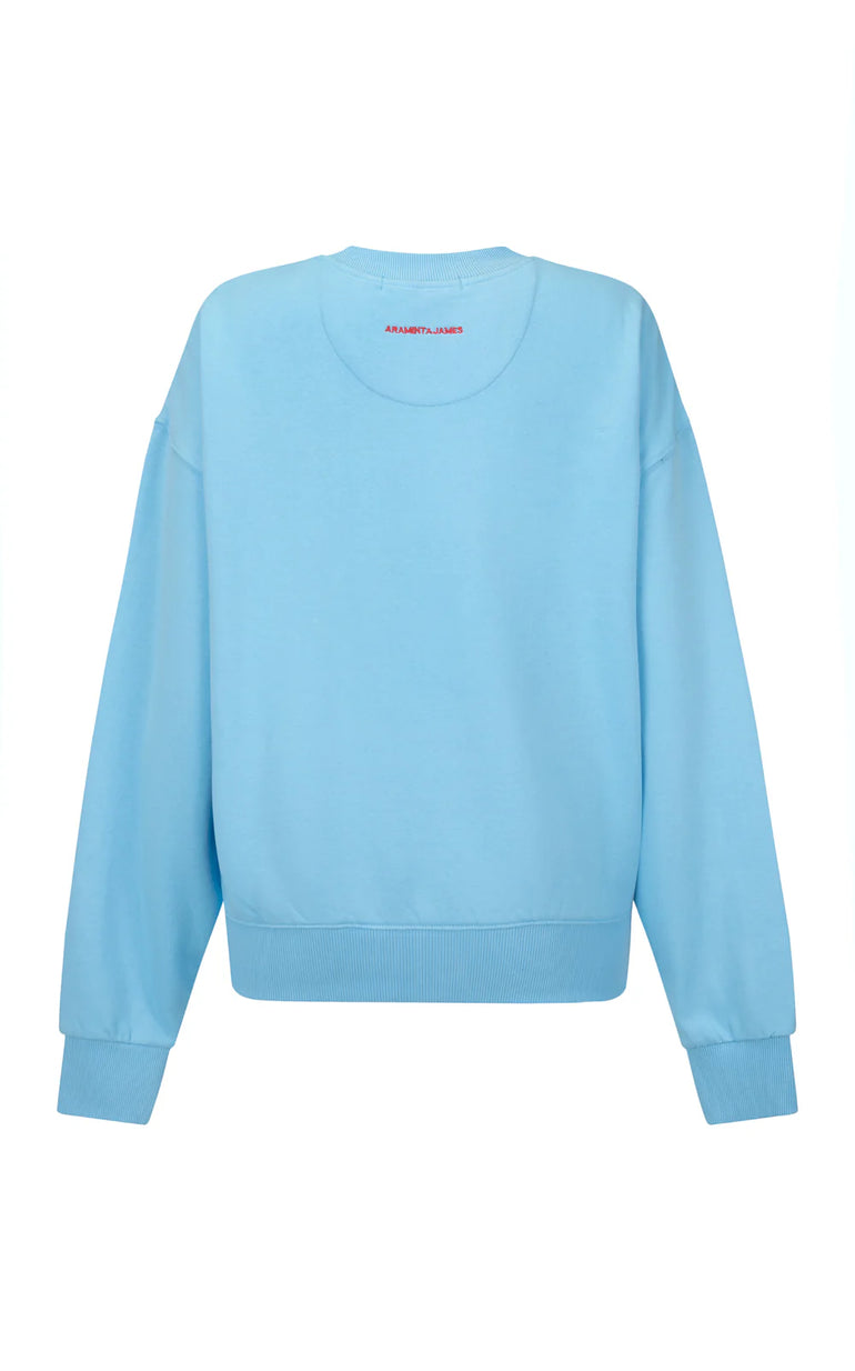 Araminta James Bisous Sweatshirt Ice Blue