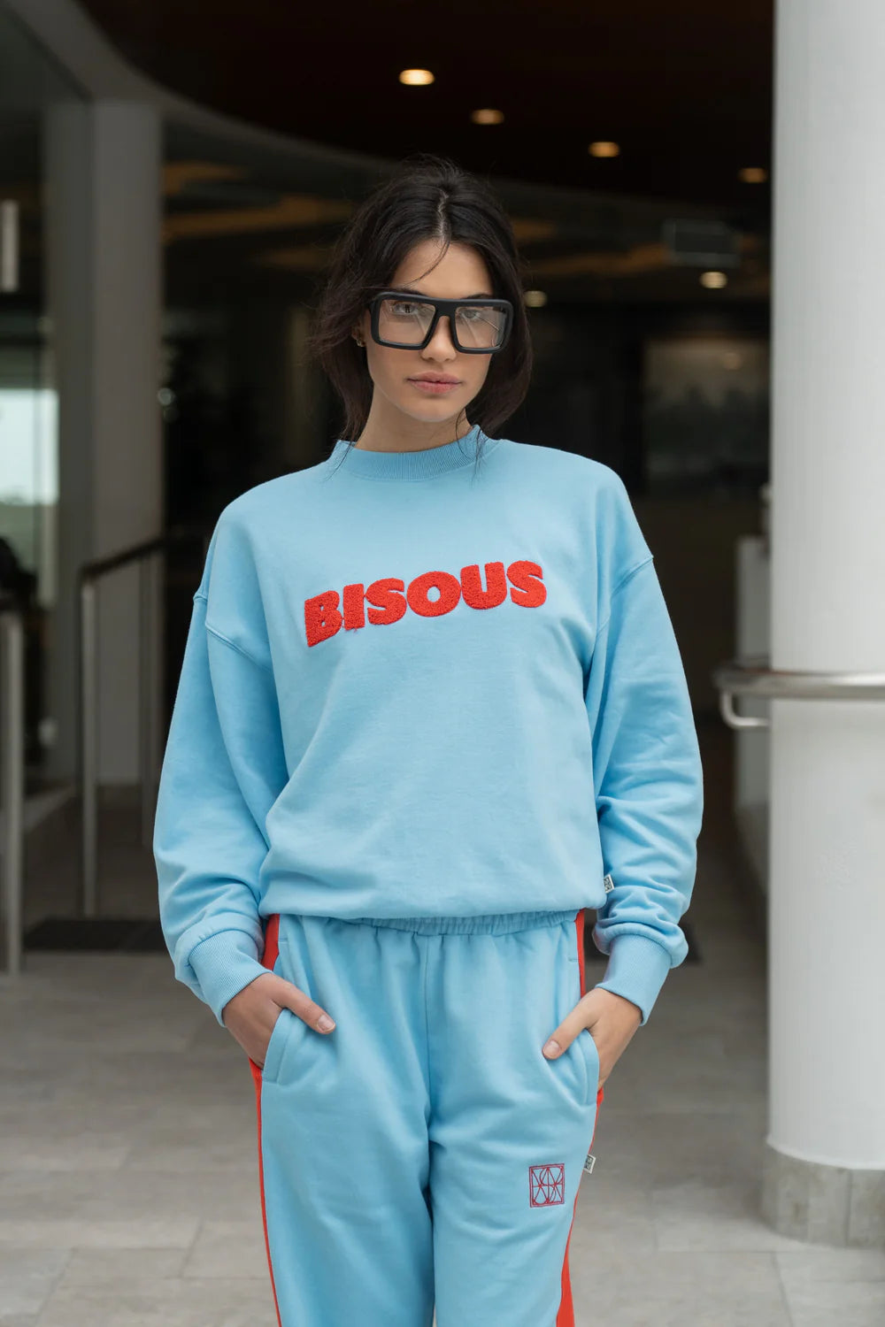 Araminta James Bisous Sweatshirt Ice Blue