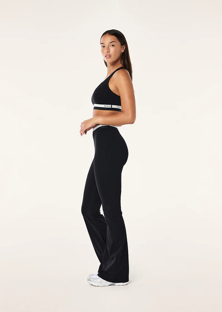 PE Nation Avant Flare Legging Black Whisper White