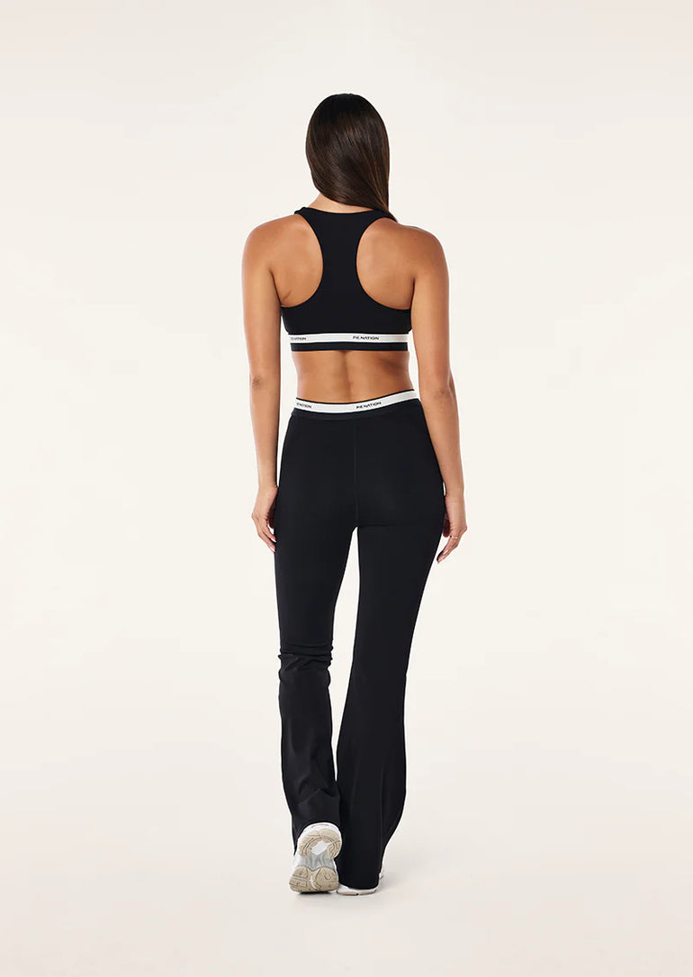 PE Nation Avant Flare Legging Black Whisper White