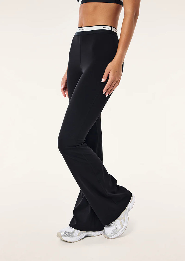 PE Nation Avant Flare Legging Black Whisper White