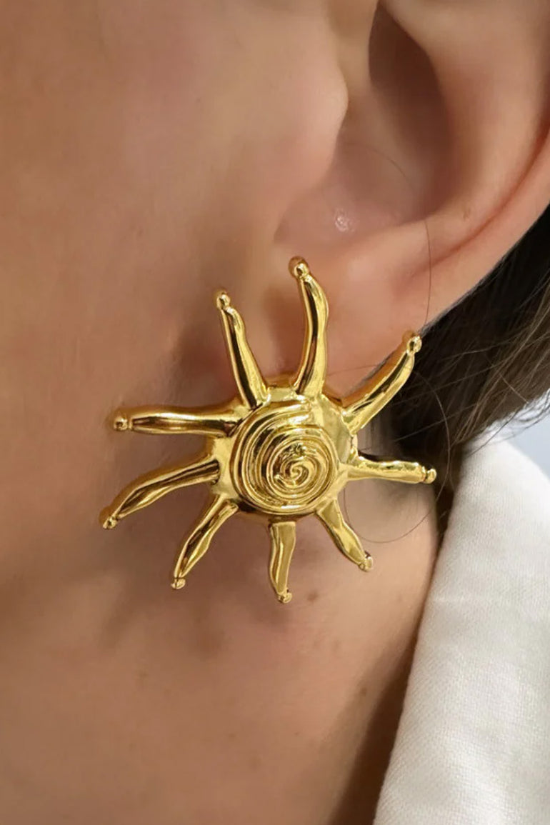 Briwok XL Tangalooma Sun Stud Earrings Gold