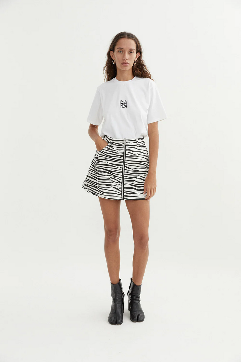 Blanca Quinn Mini Skirt Zebra