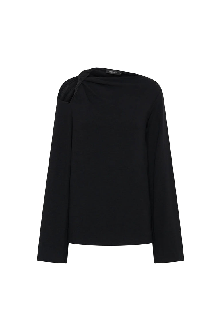 Camilla and Marc Junie Long Sleeve Lounge Top Black