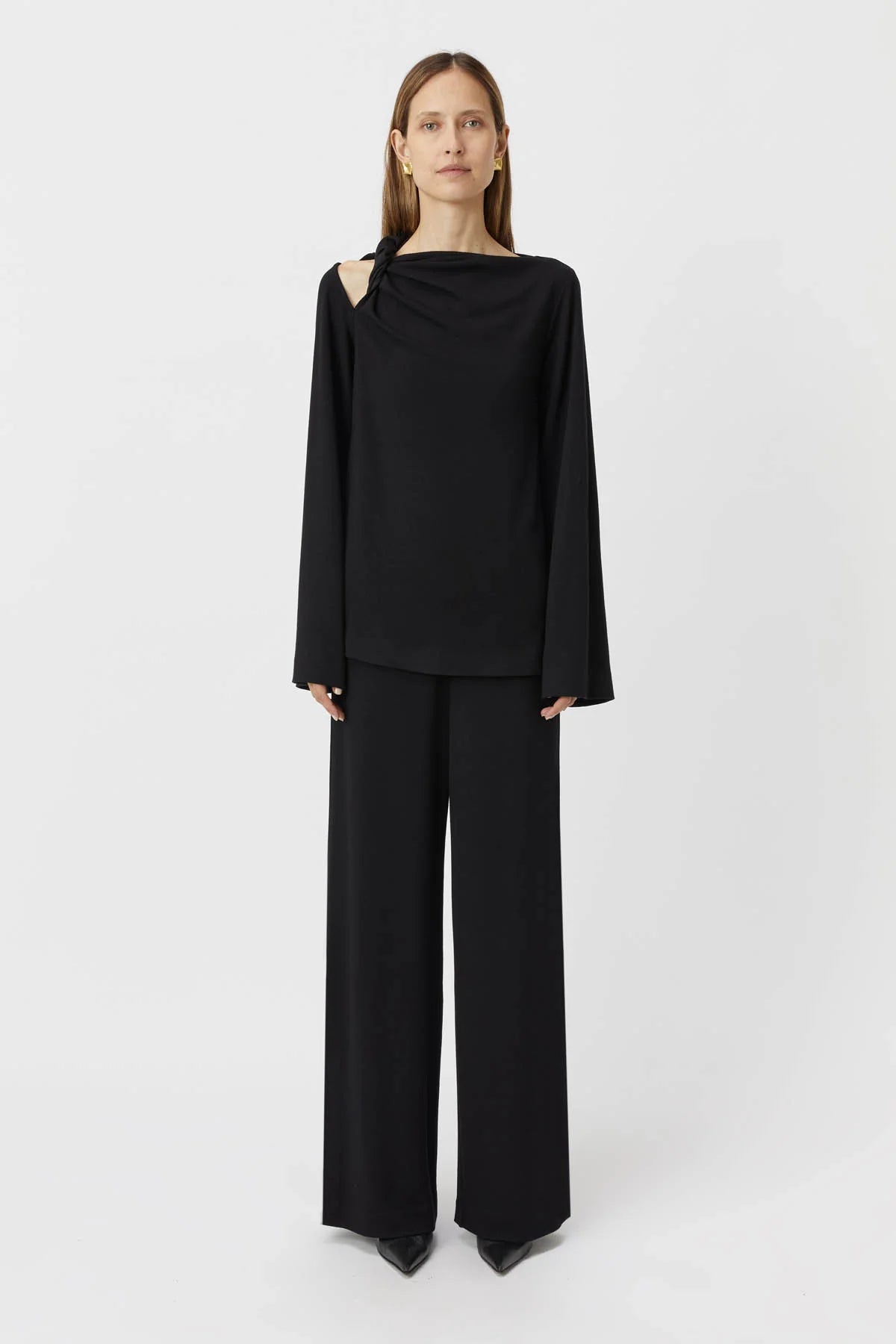 Camilla and Marc Junie Long Sleeve Lounge Top Black