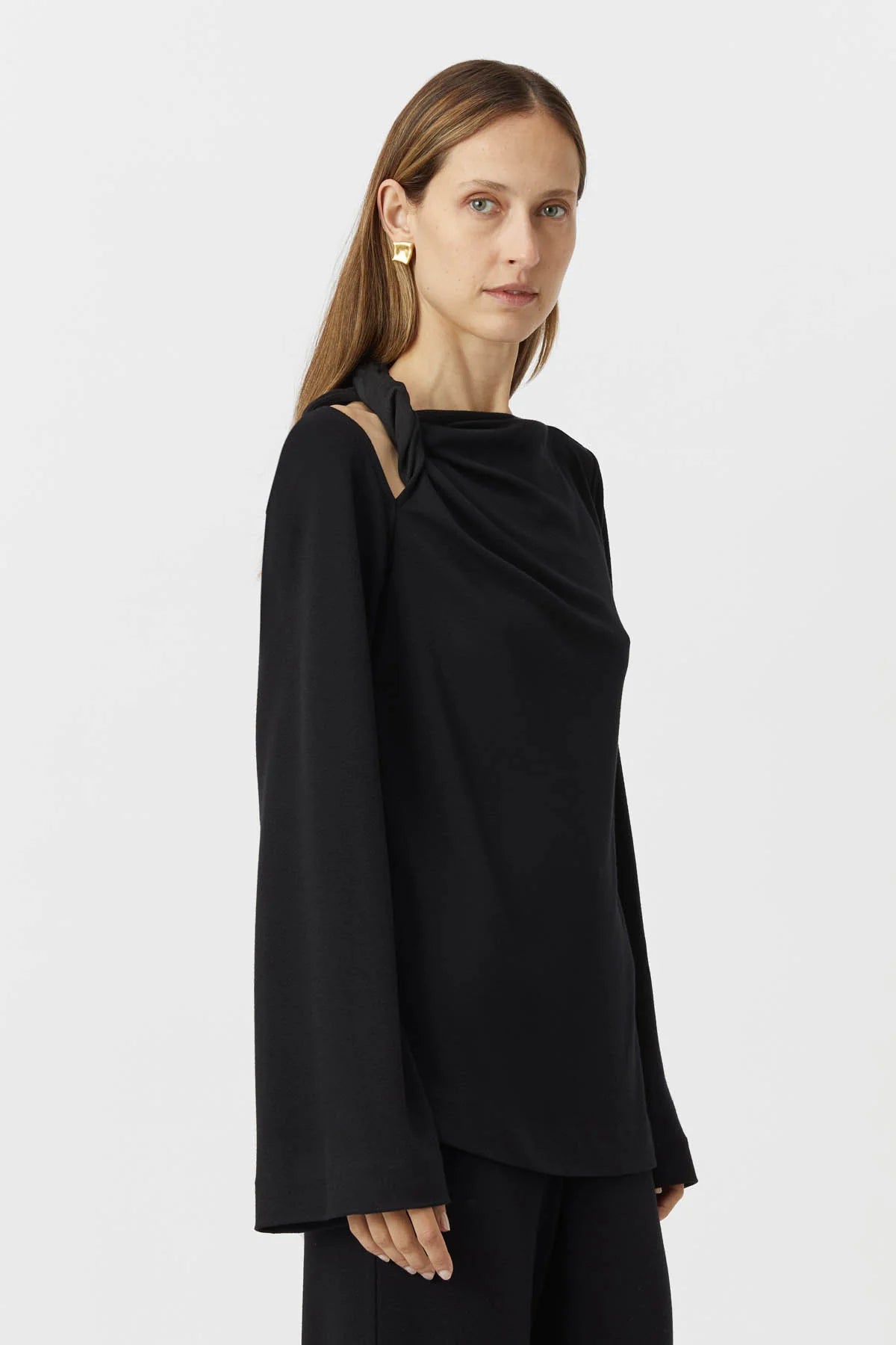 Camilla and Marc Junie Long Sleeve Lounge Top Black