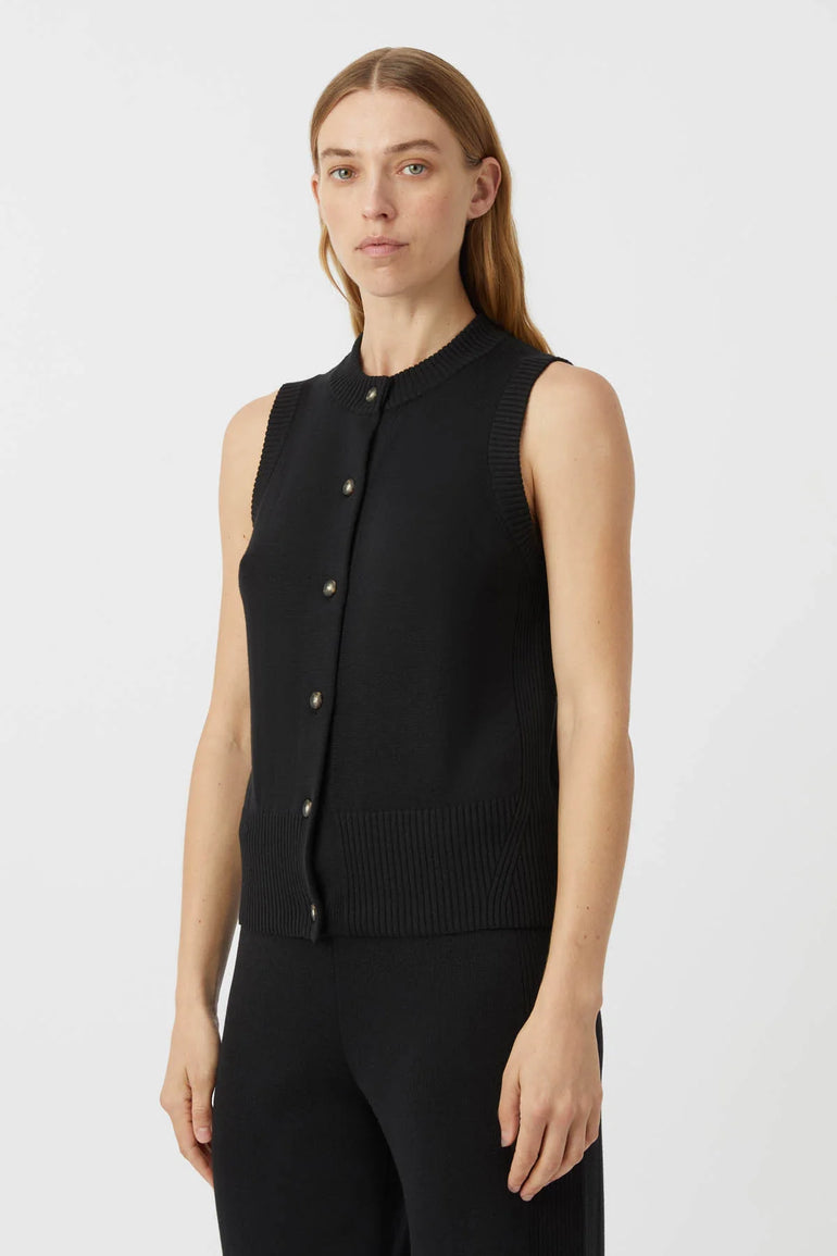 Camilla and Marc Macie Sleeveless Cardigan Black