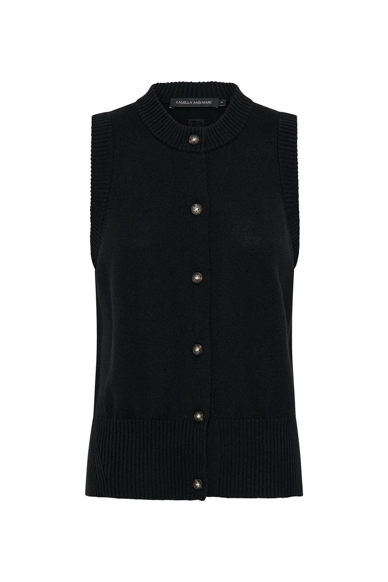 Camilla and Marc Macie Sleeveless Cardigan Black