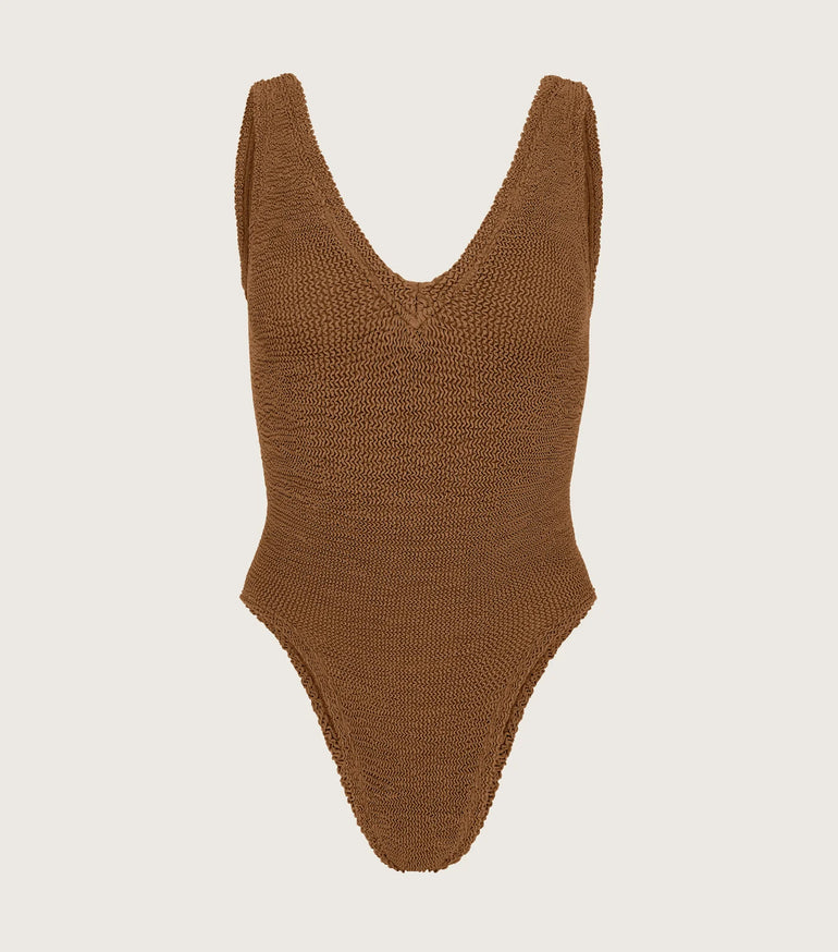 Hunza G Sadie Swim Metallic Cocoa