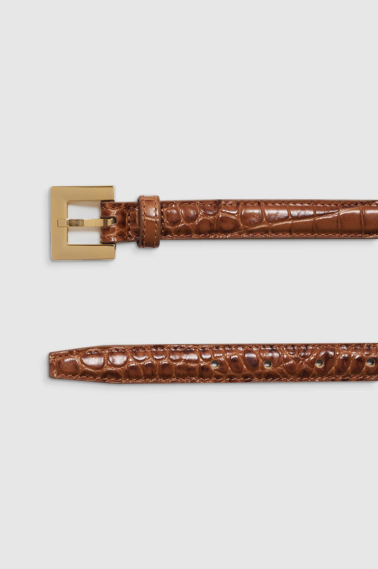 Anine Bing Nicola Belt Embossed Brown