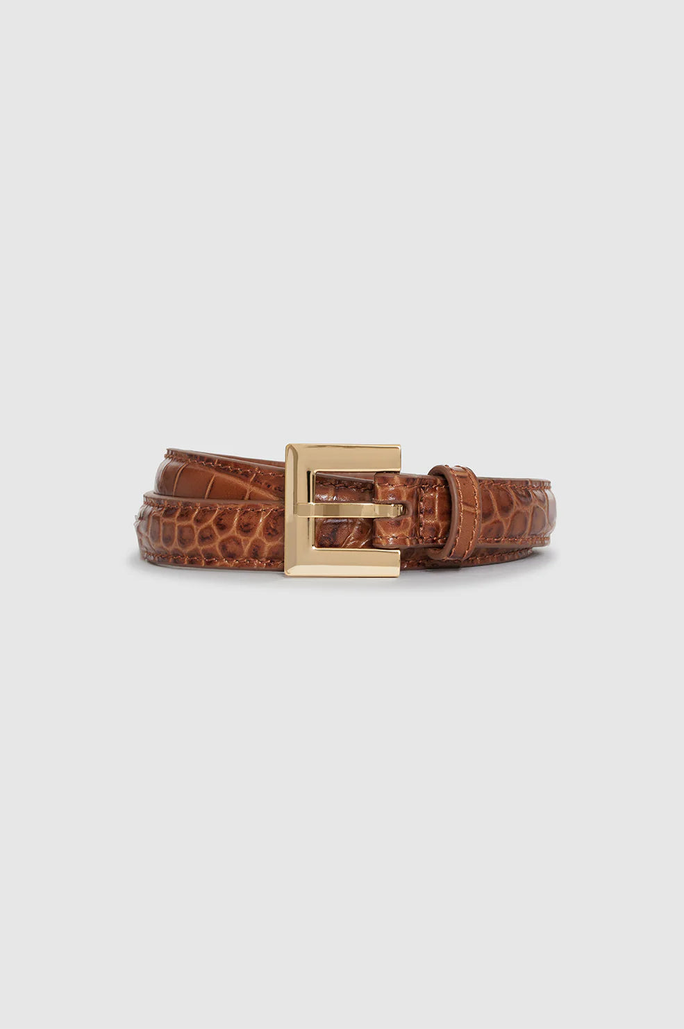 Anine Bing Nicola Belt Embossed Brown