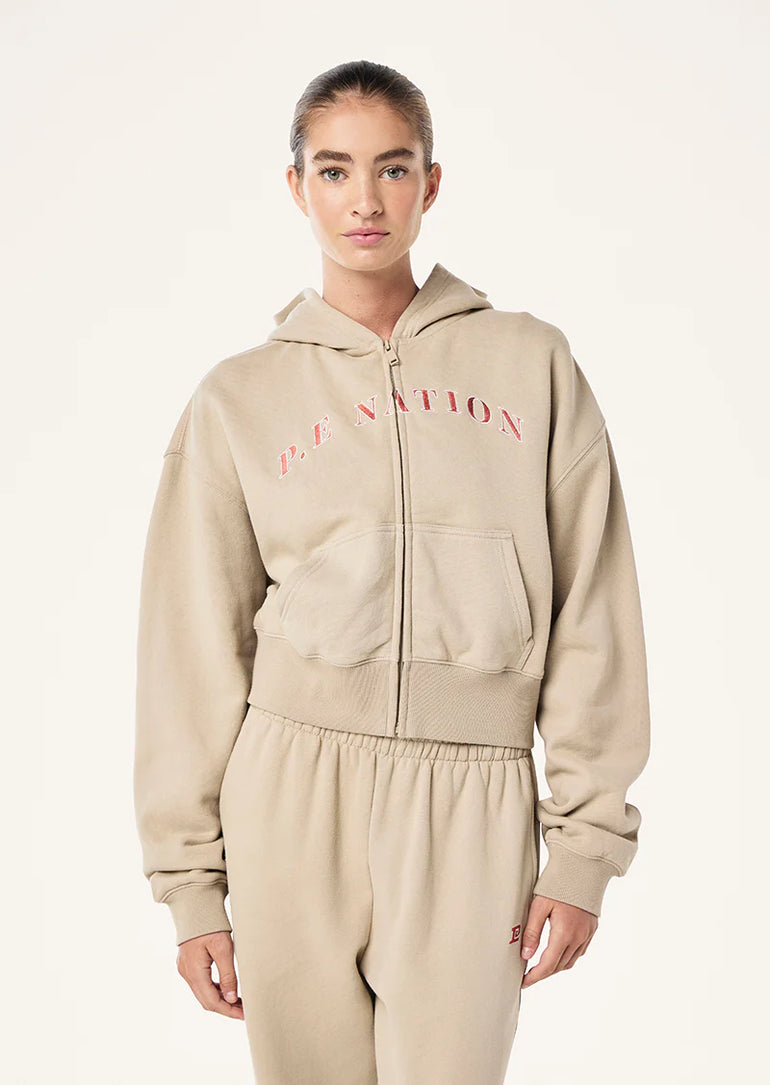 PE Nation Eastside Zip Through Oxford Tan