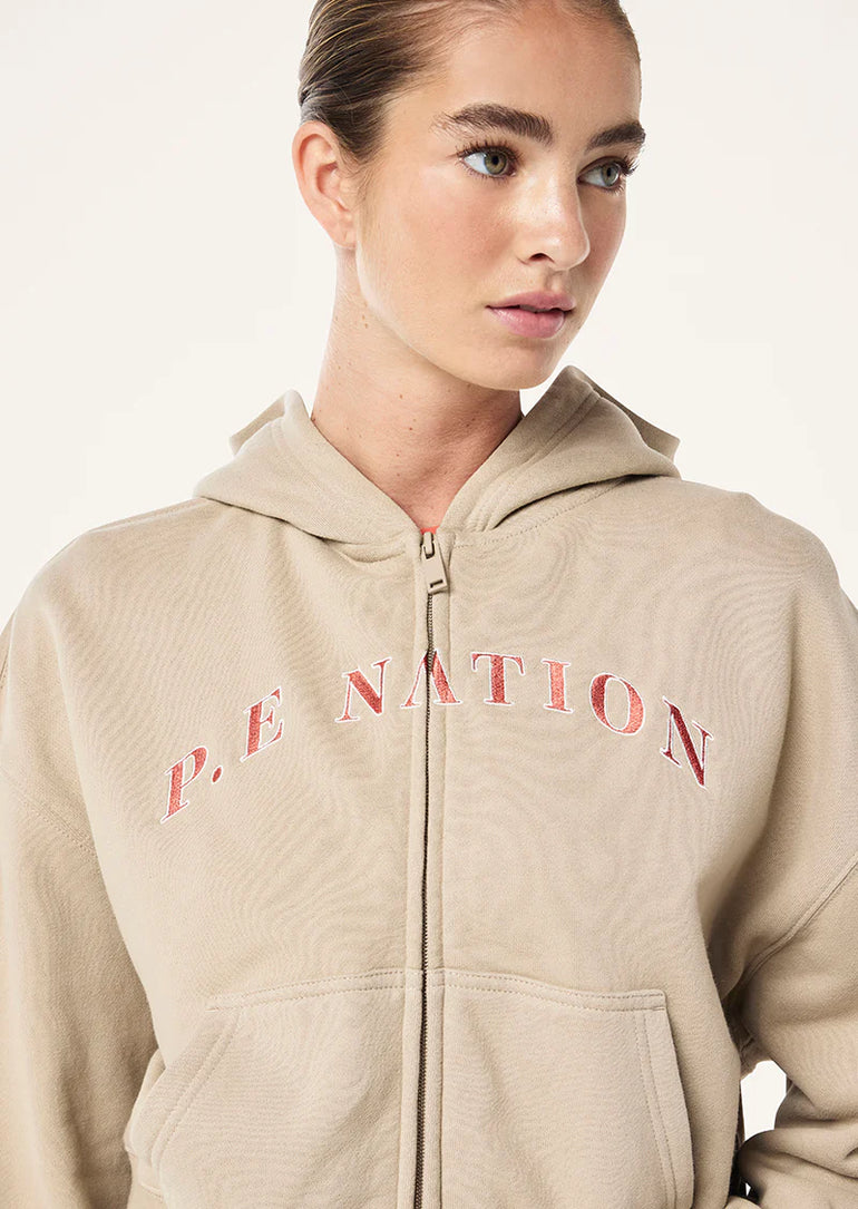 PE Nation Eastside Zip Through Oxford Tan