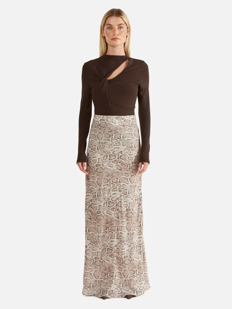 Ena Pelly Sadie Maxi Skirt Snake Skin