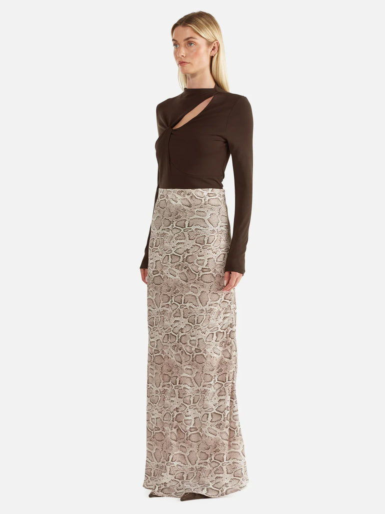 Ena Pelly Sadie Maxi Skirt Snake Skin