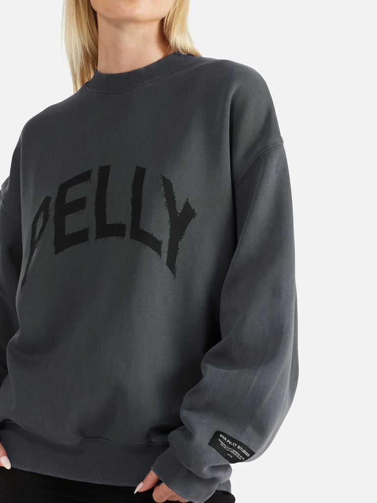 Ena Pelly Faded Sweatshirt Washed Charcoal