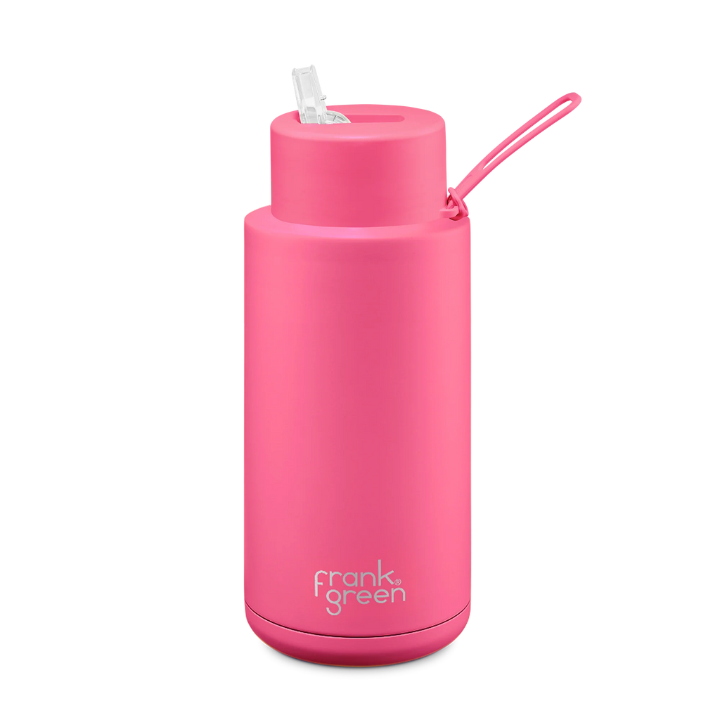 Frank Green Ceramic Reusable Bottle Neon Pink