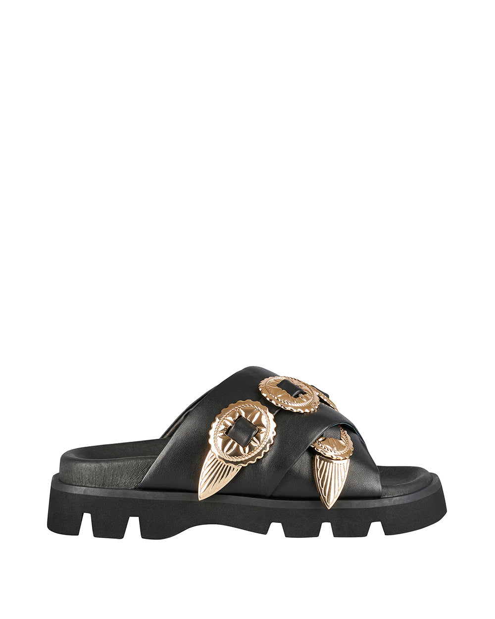 Sol Sana Concho Footbed Black Gold