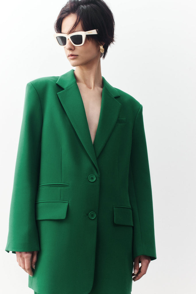 Shona Joy Irena Oversized Blazer Tree Green