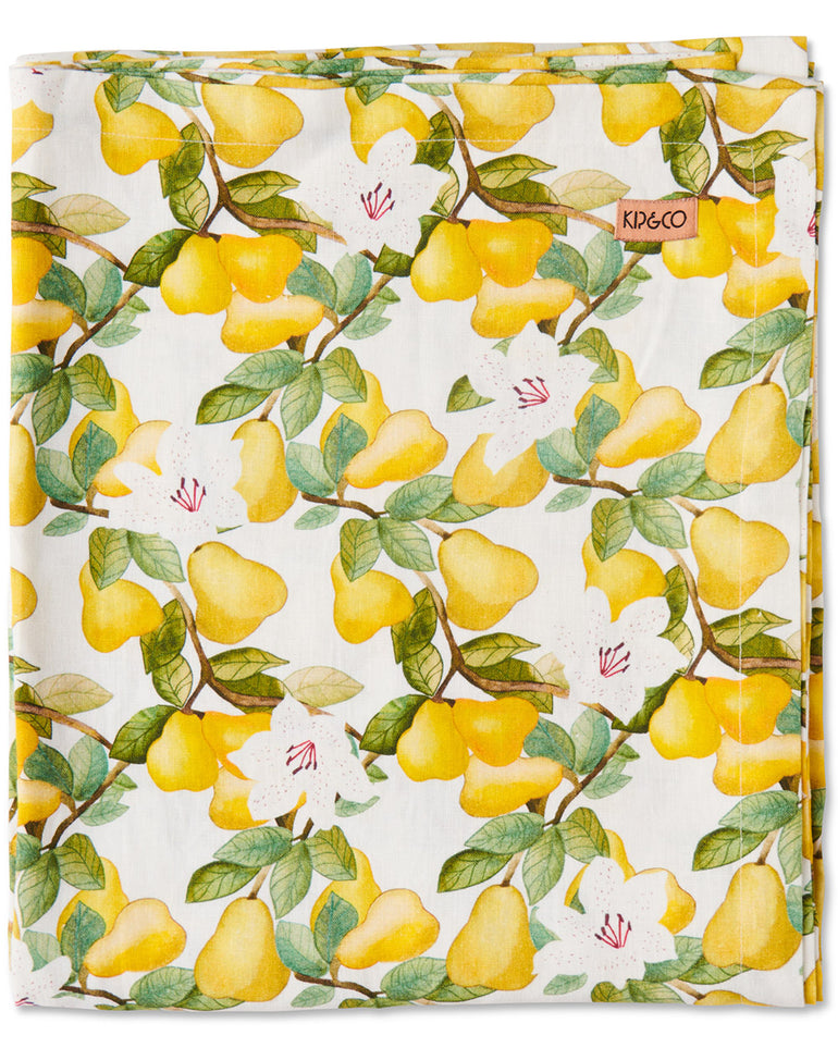 Kip&Co Summer Lily White Linen Tablecloth