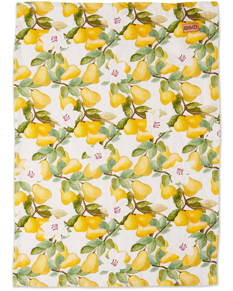 Kip&Co Summer Lily White Linen Tea Towel