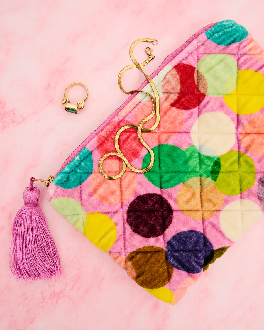 Kip&Co Confetti Pink Velvet Cosmetics Purse