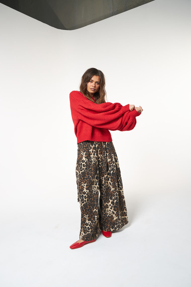 La Bohème Girls Ezra Pant Leopard Denim