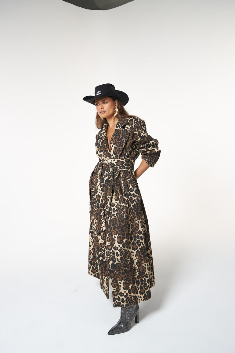 La Bohème Girls Hendrix Trench Leopard Denim