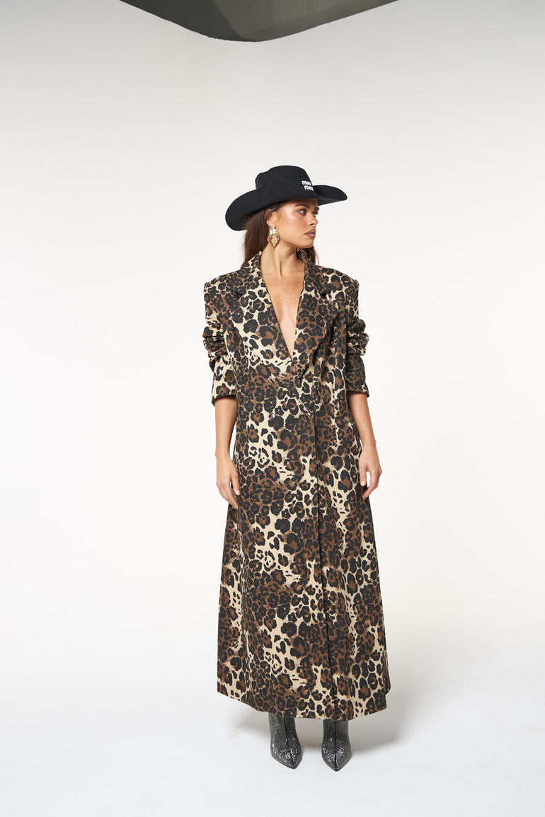 La Bohème Girls Hendrix Trench Leopard Denim