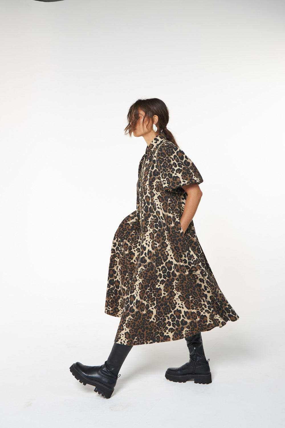 La Boheme Girls Peyton Midi Dress Leopard Denim La Boheme Lifestyle