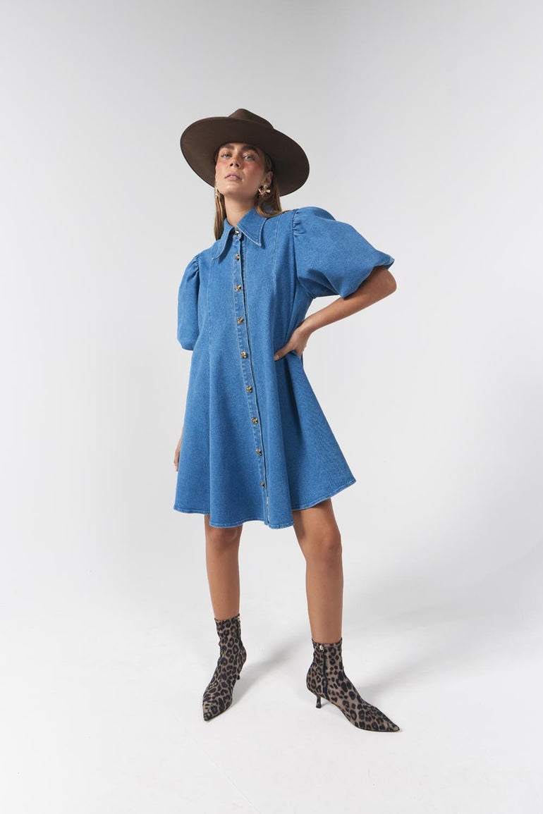 La Bohème Girls Peyton Mini Dress Denim