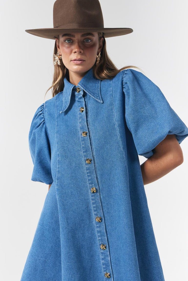 La Bohème Girls Peyton Mini Dress Denim