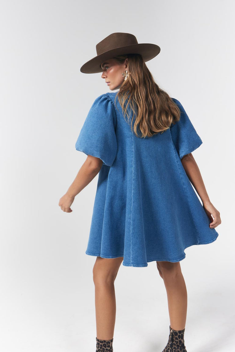 La Bohème Girls Peyton Mini Dress Denim