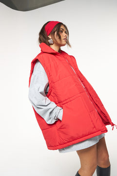 La Bohème Girls Quinn Puffer Vest Cherry Red