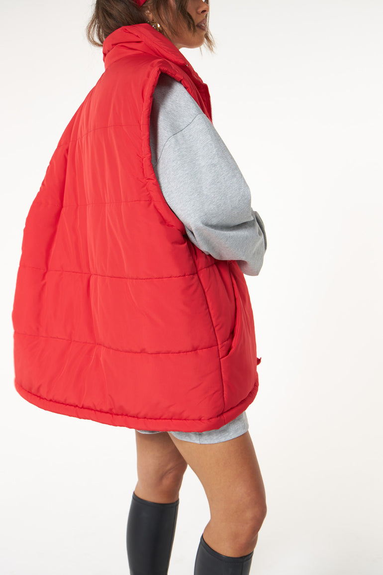 La Bohème Girls Quinn Puffer Vest Cherry Red