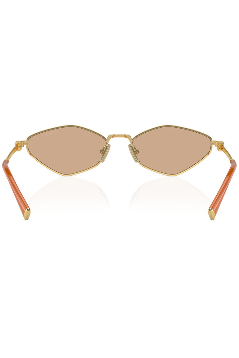 Miu Miu Sunglasses MU 56ZS Gold Light Orange Mirror Silver