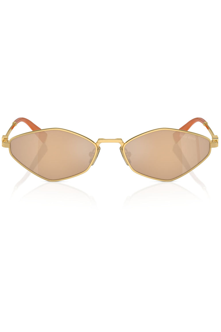 Miu Miu Sunglasses MU 56ZS Gold Light Orange Mirror Silver