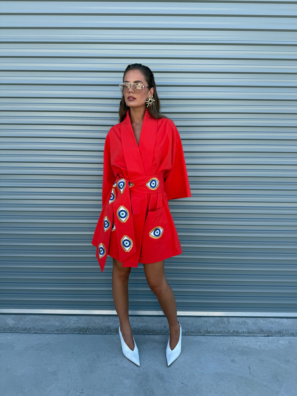 La Bohème Girls Nirvana Robe Dress Tangerine Evil Eye