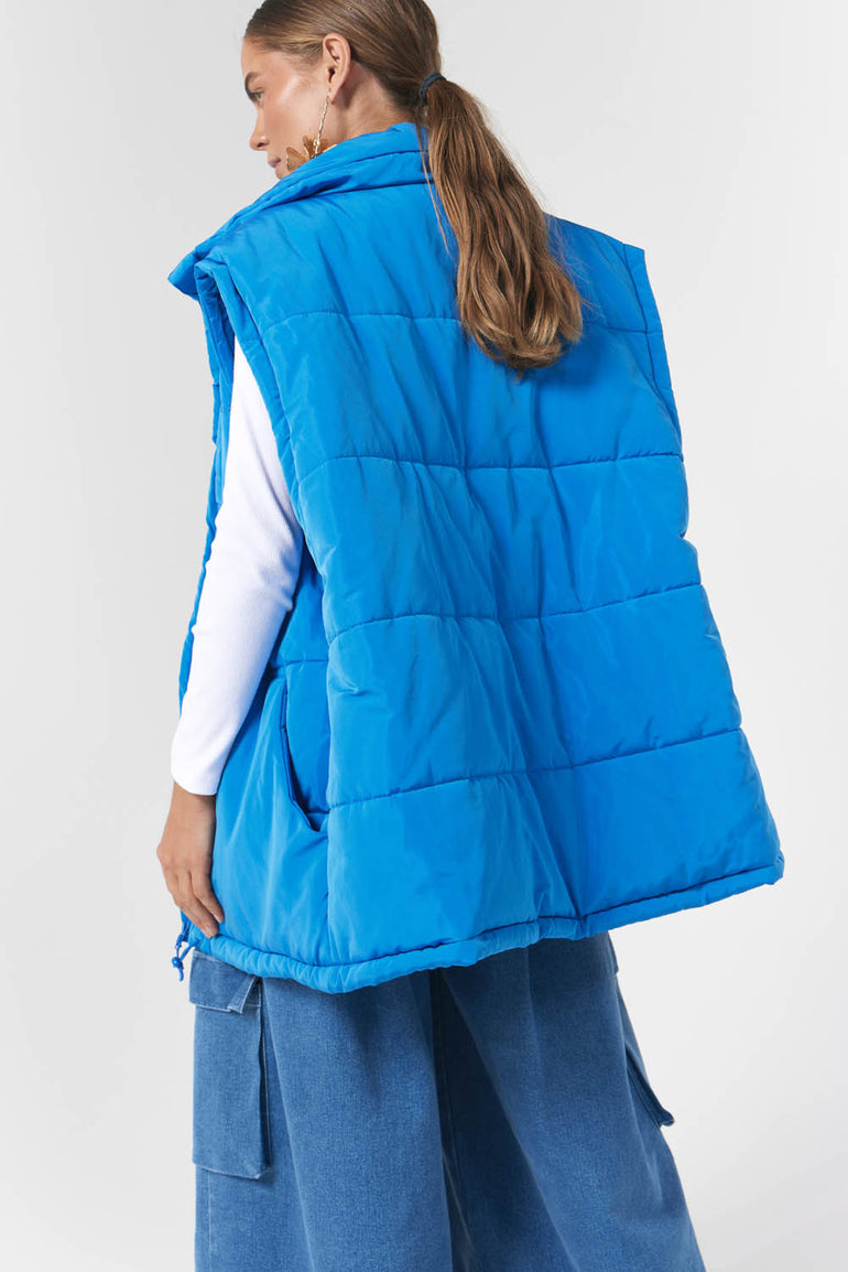 La Bohème Girls Quinn Puffer Vest Cobalt Blue