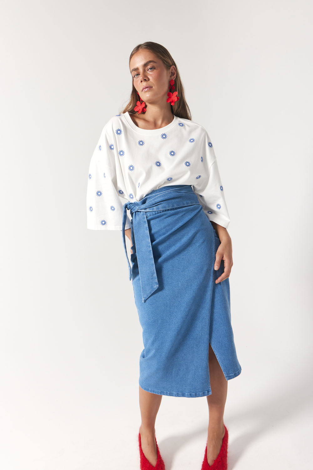 La Bohème Girls Catalina Wrap Skirt Denim