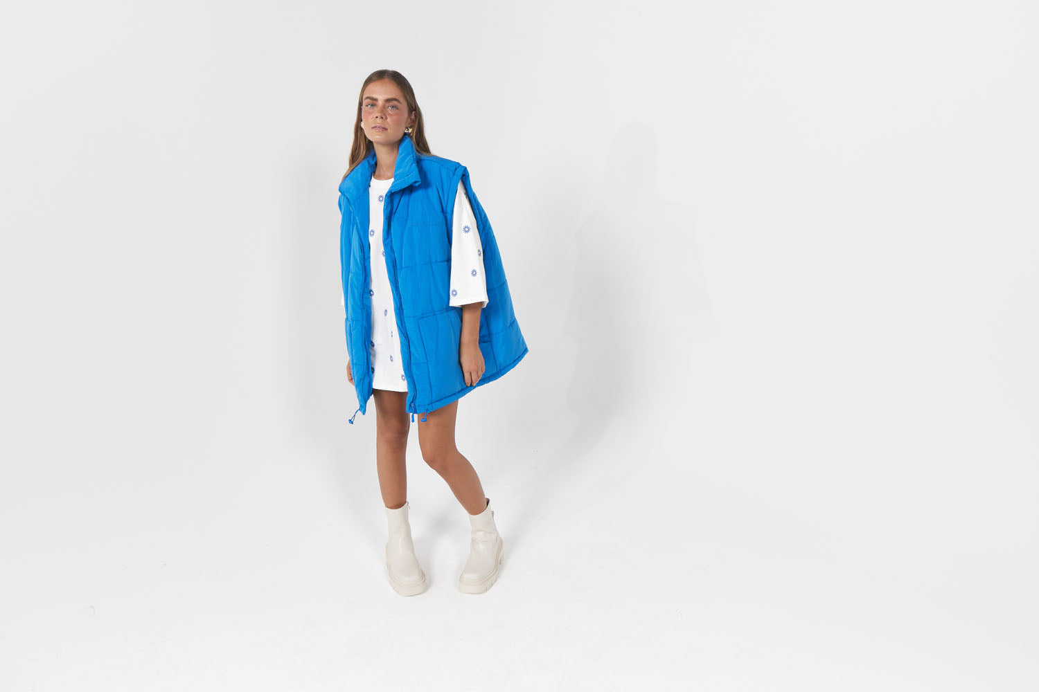 La Bohème Girls Quinn Puffer Vest Cobalt Blue