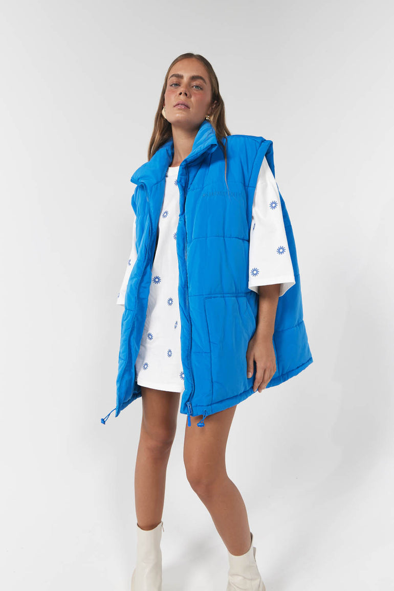 La Bohème Girls Quinn Puffer Vest Cobalt Blue