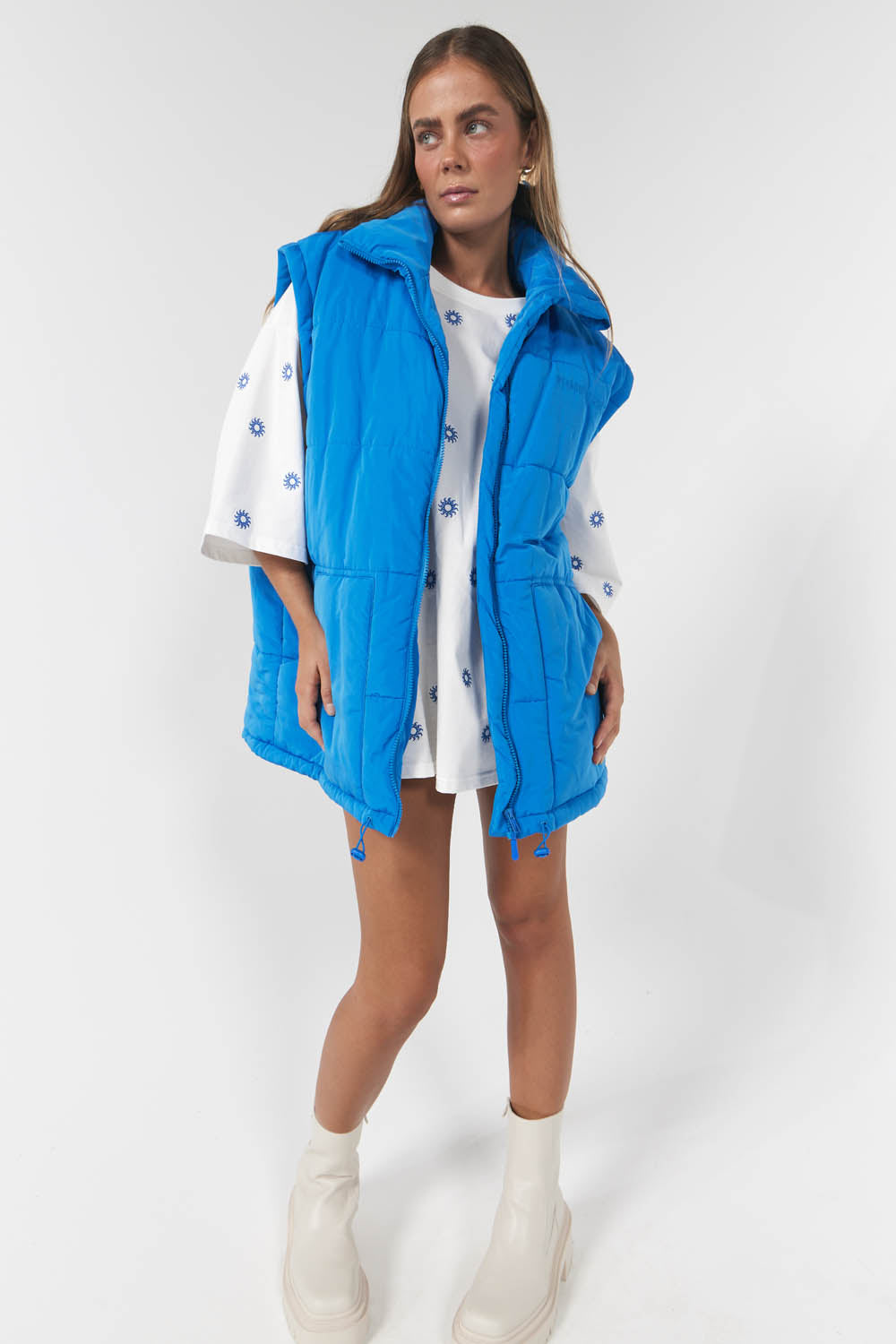 La Boheme Girls Quinn Puffer Vest Cobalt Blue La Boheme Lifestyle